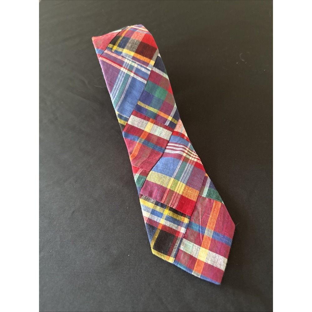 Robert Talbott Plaid Patchwork Hand Sewn Finest Cotton Tie
